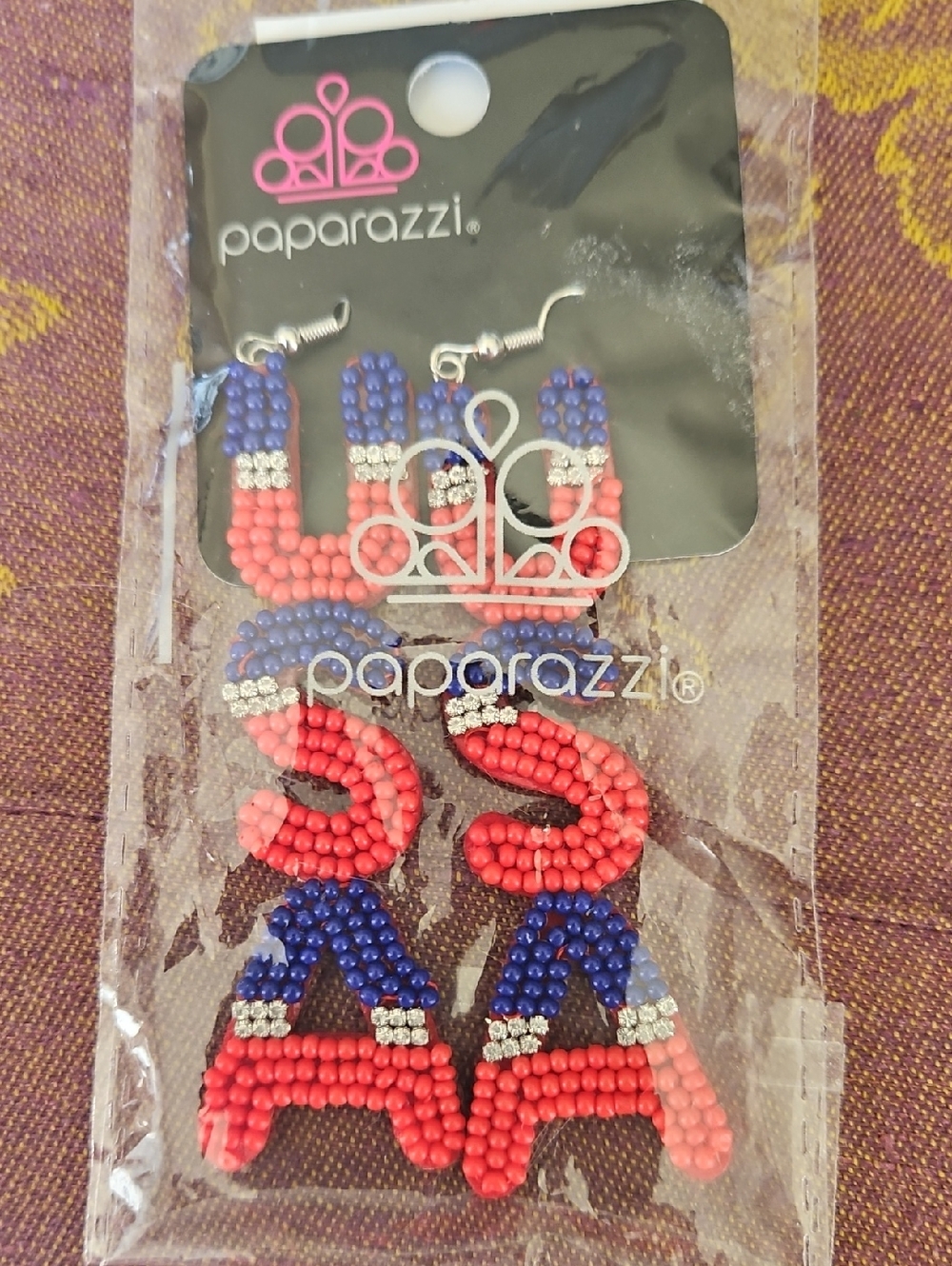 Paparazzi Patriotic USA Earrings NWT Pierced